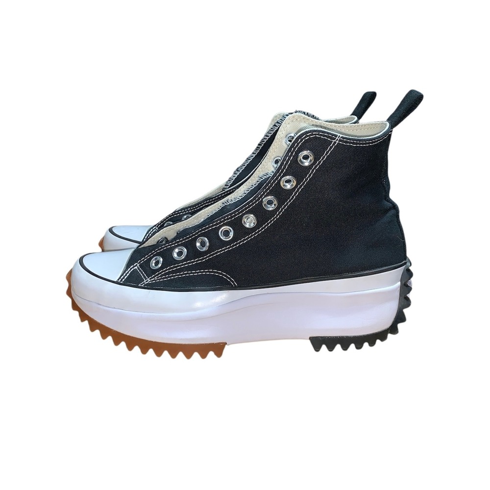 Converse Black and White Platform Run Star Hike Sneakers